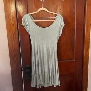 Grey Open Back Fit and Flare Dress
